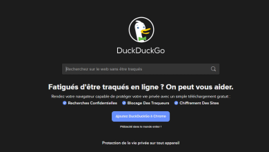 Page d'accueil du site DuckDuckGo