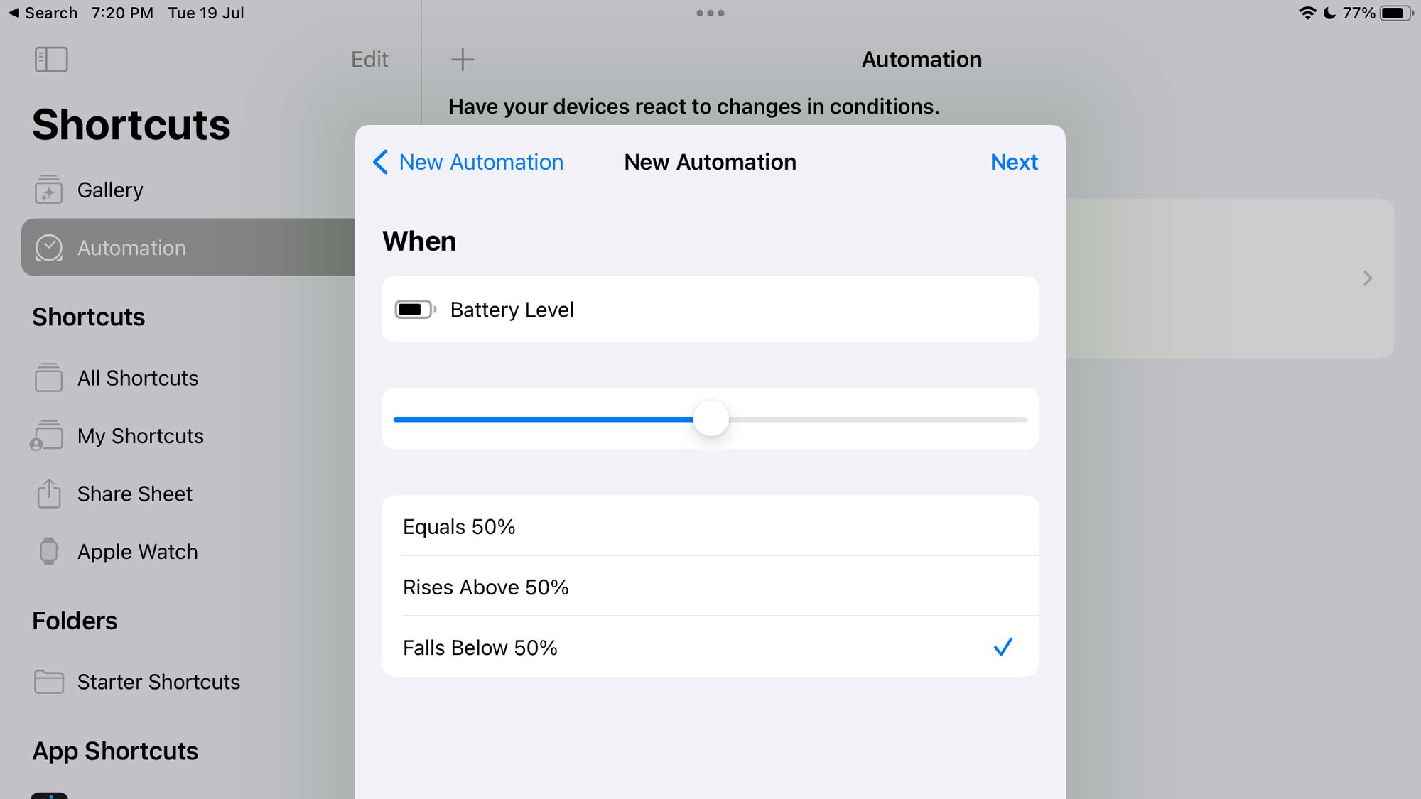 Comment prolonger la durée de vie de la batterie de votre iPad - Automatisation des raccourcis iPadOS