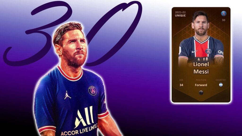 Sorare.com : Collectionner les cartes de vos joueurs préférés, et gagner de l'argent NFT A Limited edition Lionel Messi card recently sold for over 11000