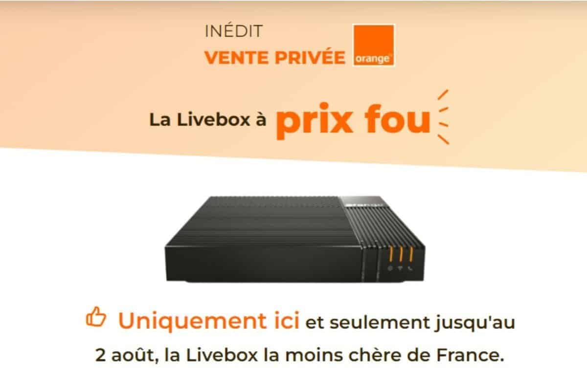 Orange Fibre avec Livebox 5 à moins de 20€/mois grâce à cette vente privée vente privee bemove orange juillet 2022 2