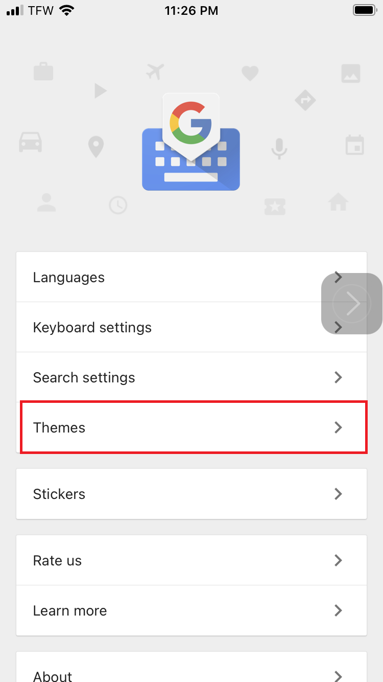 Thèmes Gboard