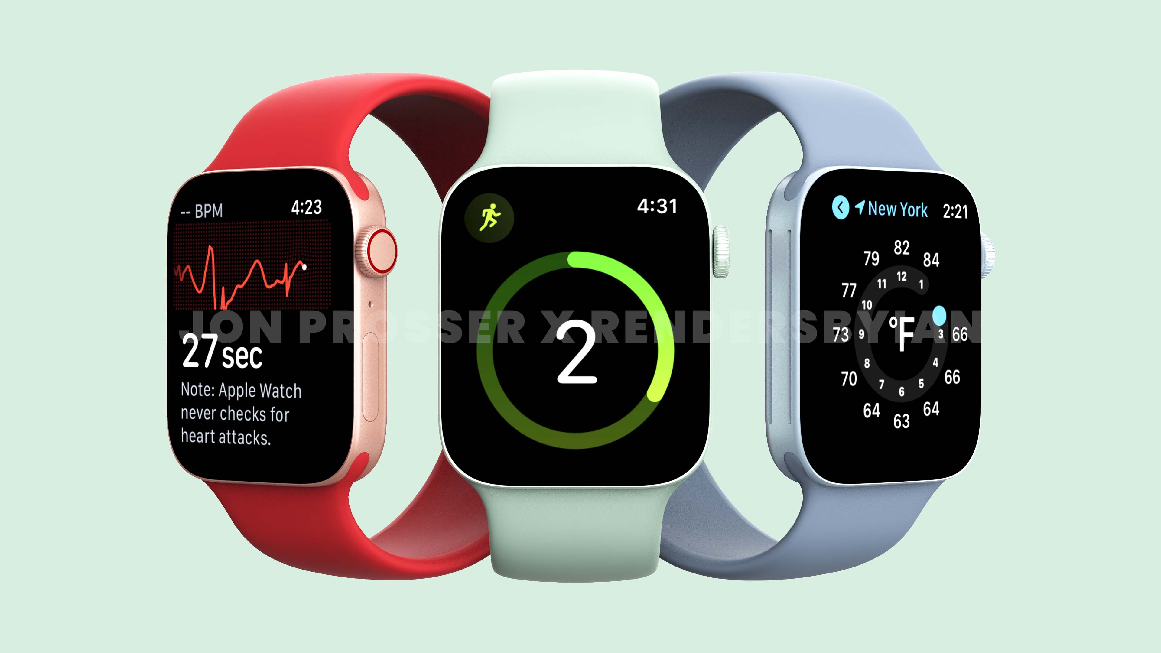 Rendus de l'Apple Watch 7 préparés sur la base de prétendues fuites de photos de l'appareil