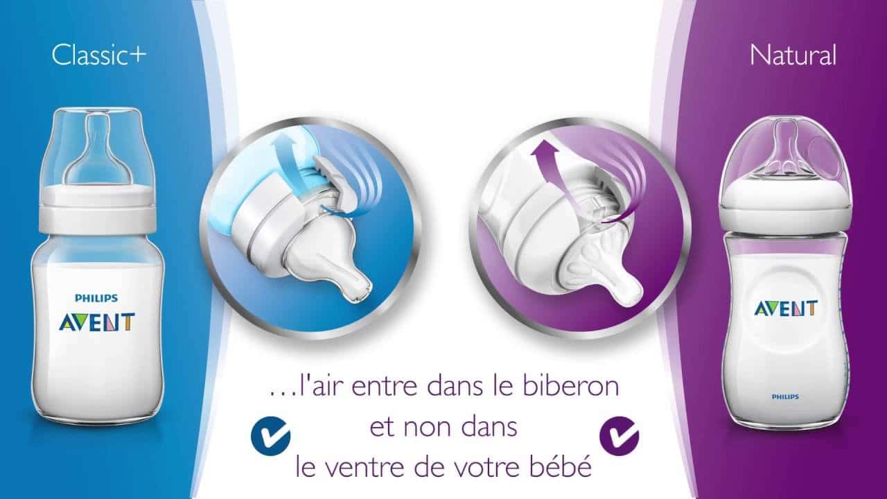 Coffret de 3 biberons natural verre scd878/11 + 1 sucette de Avent