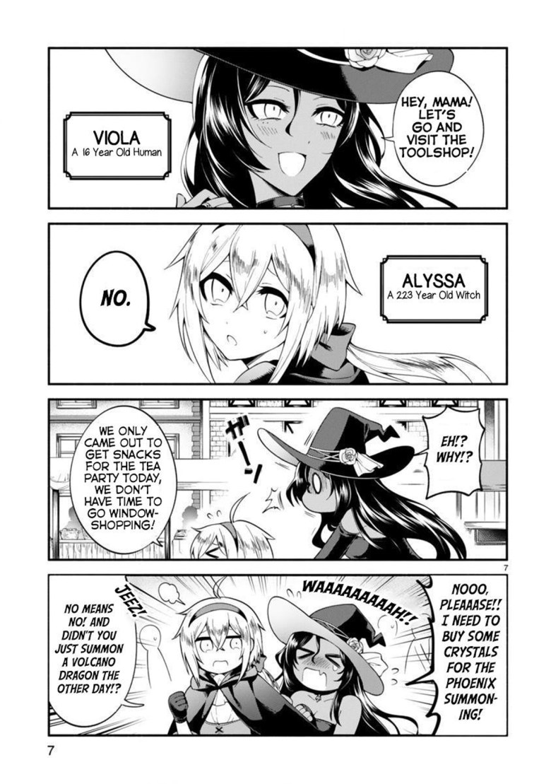 La page du manga Circonstances familiales de la sorcière non fiable.