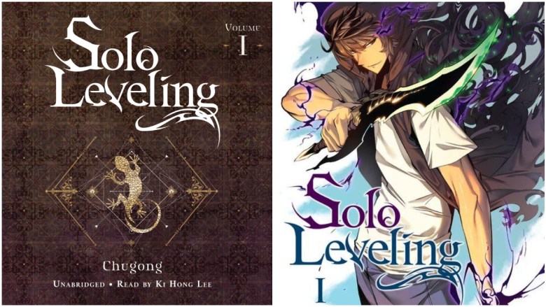 Couverture du livre audio Solo Leveling et du manhwa.