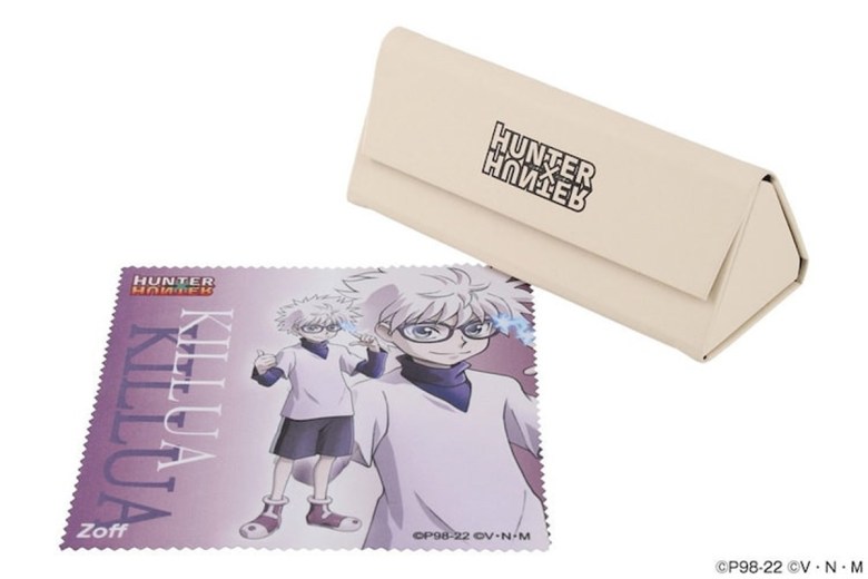 Étui à lunettes Killua et chiffon de nettoyage.