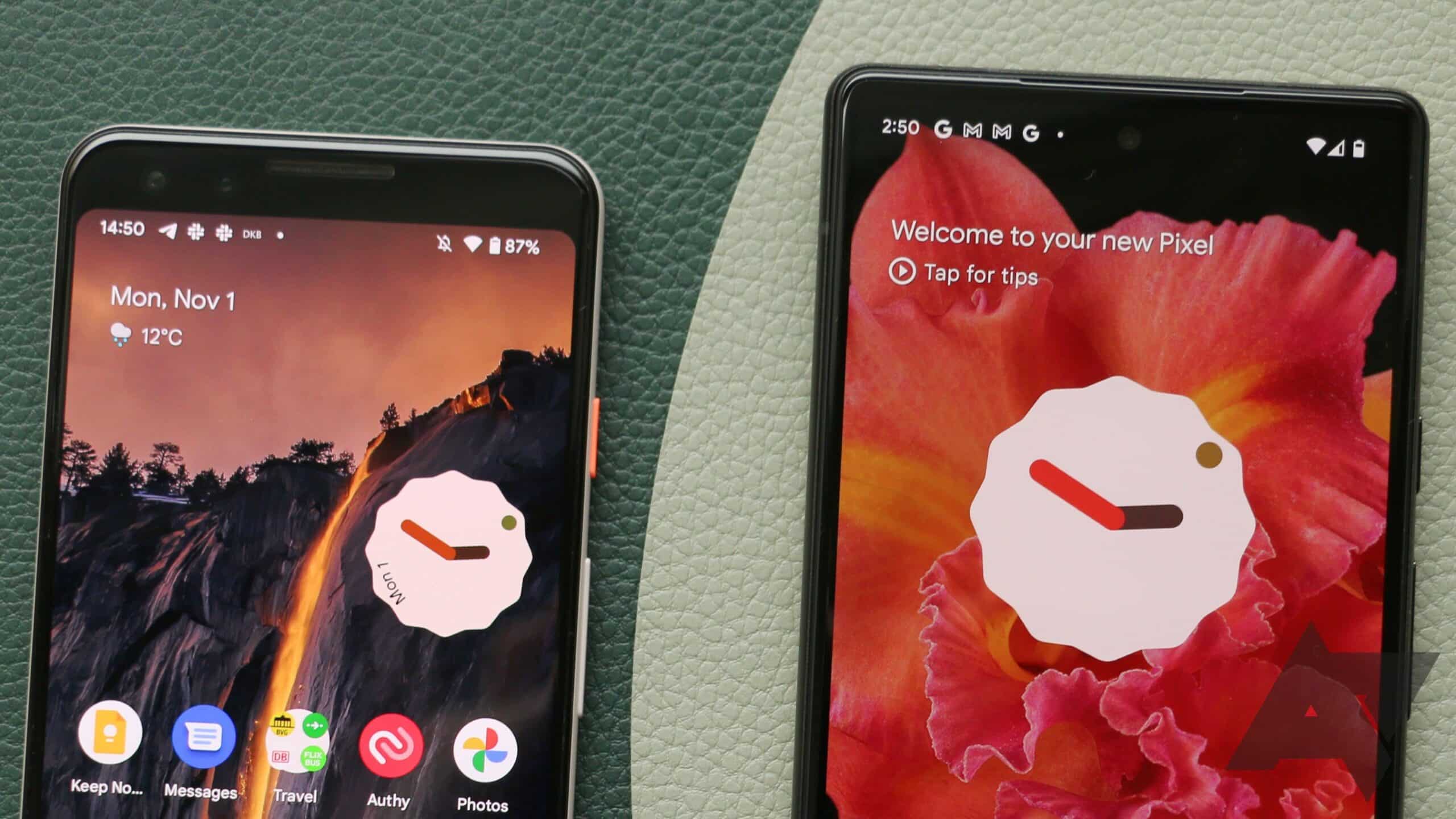 Comment configurer un nouveau téléphone Android Pixel 3 vs Pixel 6 at a glance widget scaled