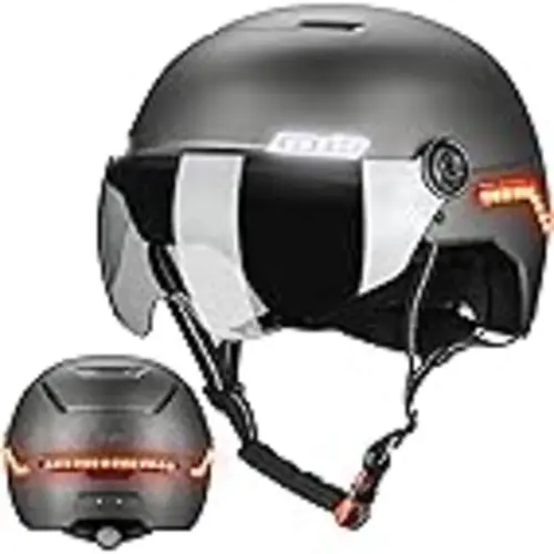 Casque ILM MB101L pour trottinette électrique avec visière et éclairage arrière