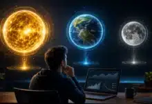 Un développeur compare trois niveaux d’API symbolisés par le Soleil, la Terre et la Lune