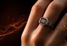 Bague connectée avec écran numérique et suivi de la santé