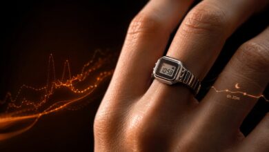 Bague connectée avec écran numérique et suivi de la santé
