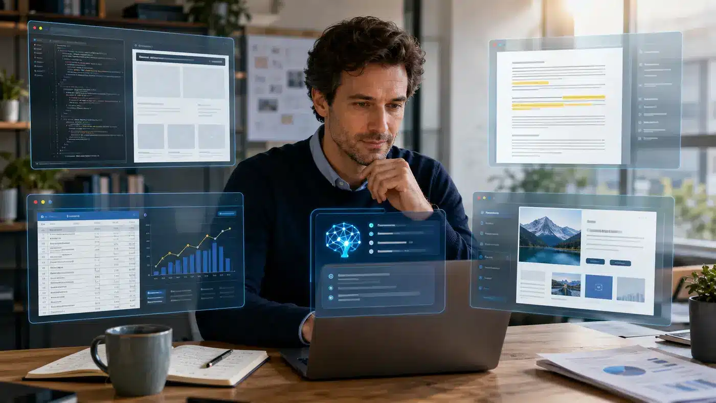 Un salarié utilise une intelligence artificielle pour analyser du code, des données, un contrat et une campagne marketing