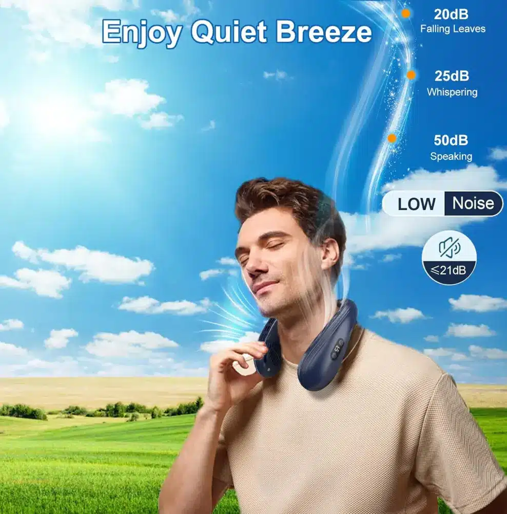 Ventilateur portable sans pales porté autour du cou