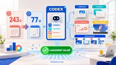 Codex orchestre une landing page, sept articles, trois e-mails, un deck, une animation et des posts sociaux en faisant passer la production de 243 à 77 heures