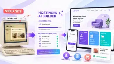 Hostinger AI Builder analyse l’URL d’un vieux site puis le reconstruit avec espace membre, base de données et boutique
