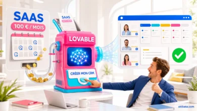 Une personne lance la création d’un CRM avec Lovable tandis qu’un abonnement SaaS à 100 euros par mois se transforme en application interne