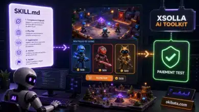 Un fichier SKILL.md guide un agent IA pour ajouter une boutique de skins et confirmer un paiement de test avec Xsolla
